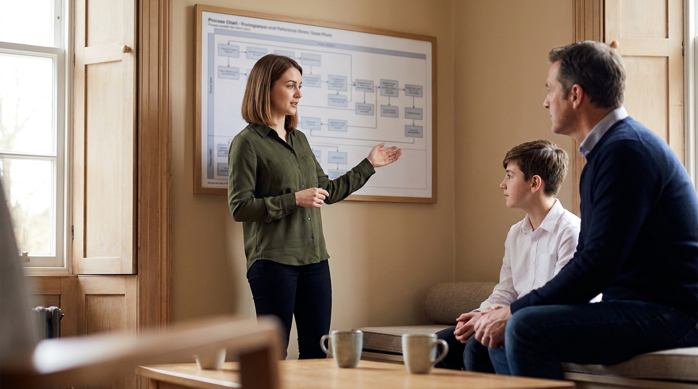 A Cardinal Education consultant working with a student
