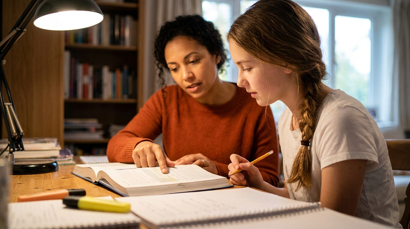 Student receiving personalized academic tutoring and one-on-one mentorship