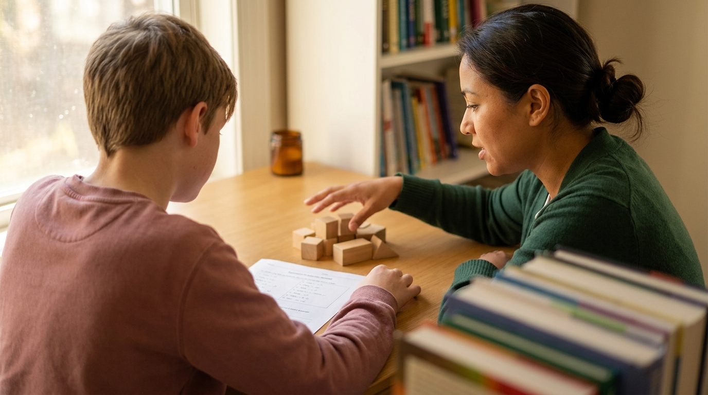 Student in a one-on-one online math tutoring session