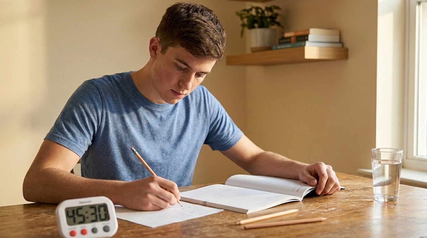 Student preparing for the SAT or ACT college-admissions exam