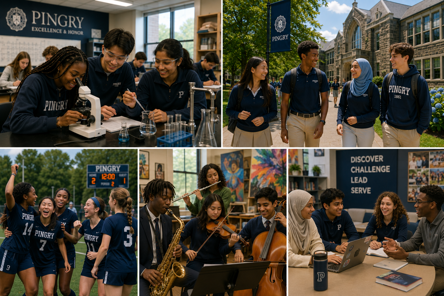 An image showing the various academic and extracurricular activities that students participate in at Pingry
